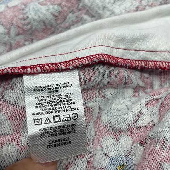 Loft Skirts | Red Floral Printed Mini Skirt - Loft Size M | - Picture 6 of 8